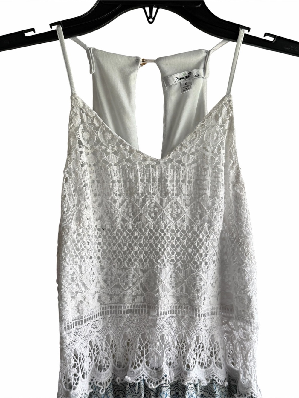 Papaya Sleeveless Lace Bodice Maxi Dress in white and Blue size S - Picture 3 of 8